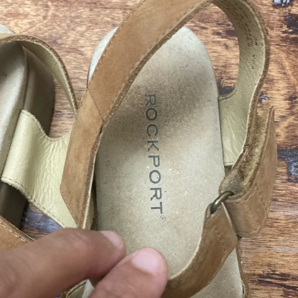 EUC Rockport Suede Open Toe Sandals Women’s Size 7 - Picture 5 of 7